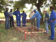 Cleared Ground land mine clearing team with local land mine clearing technicians